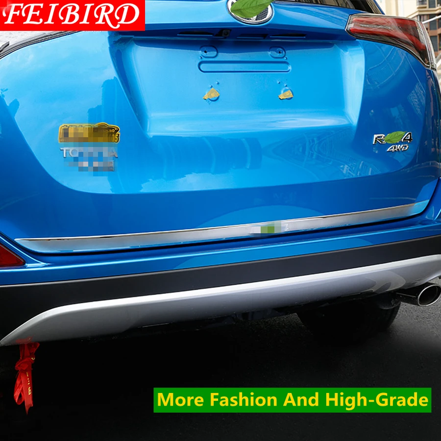 For Toyota Rav4 2013-2015 Chrome Rear Trunk Lid Tailgate Door Cover Trim Garnish