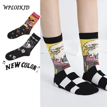 [WPLOIKJD] осенне-зимние забавные хлопковые носки с принтом Kawaii, Модные дышащие нейтральные носки с животными