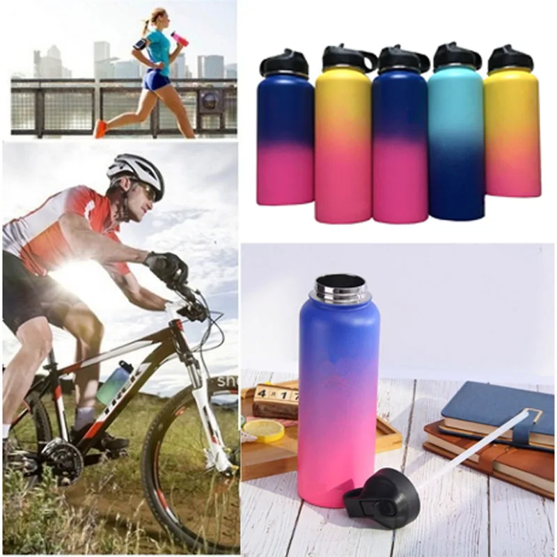 

Hydro Flask 32 unze/40 unze Hydro Vakuum Isolierte Kolben Aus Edelstahl Wasser Flasche Breiten Mund mit Sport/Stroh/ flex cap