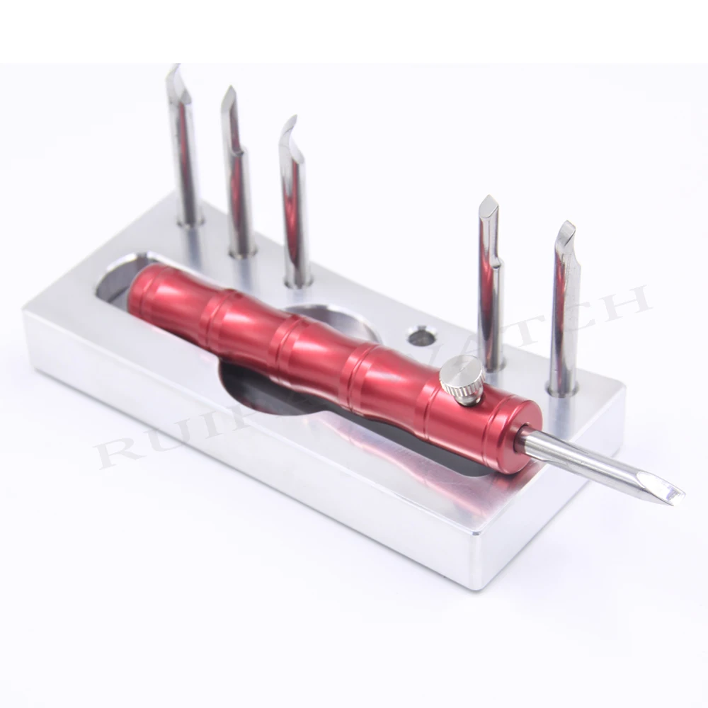 

Free Shipping Watch Caseback Opening Lever Tool Pry with 6pc Replaceable Tip