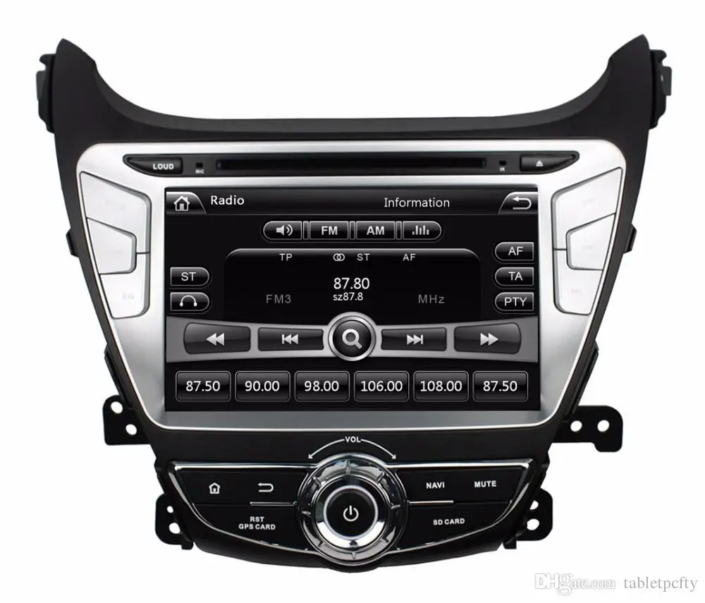 Top 8" in-dash Car DVD player with GPS(optional,audio Radio stereo,USB/SD,AUX,BT/TV,car multimedia headunit for Hyundai Elantra 2014 1
