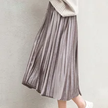 Длинная плиссированная юбка женская миди теплая юбка плиссе с высокой талией одежда для женщин юбки женские больших размеров M- 6XL 3XL 4XL 5XL осень женщины корейская мода юбка в складку зима женщины