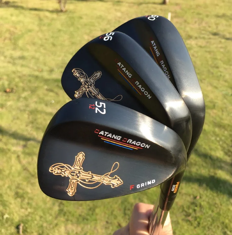 2017 noir de golf coins 52 56 60 degrés avec d'origine S300 arbre en acier de golf clubs crucifix réel forgé coins