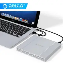 ORICO 2,5 дюйма 2 отсека алюминиевый сплав type-C Gen 2 жесткий диск с Raid USB3.1 Gen2 10 Гбит/с Корпус жесткого диска