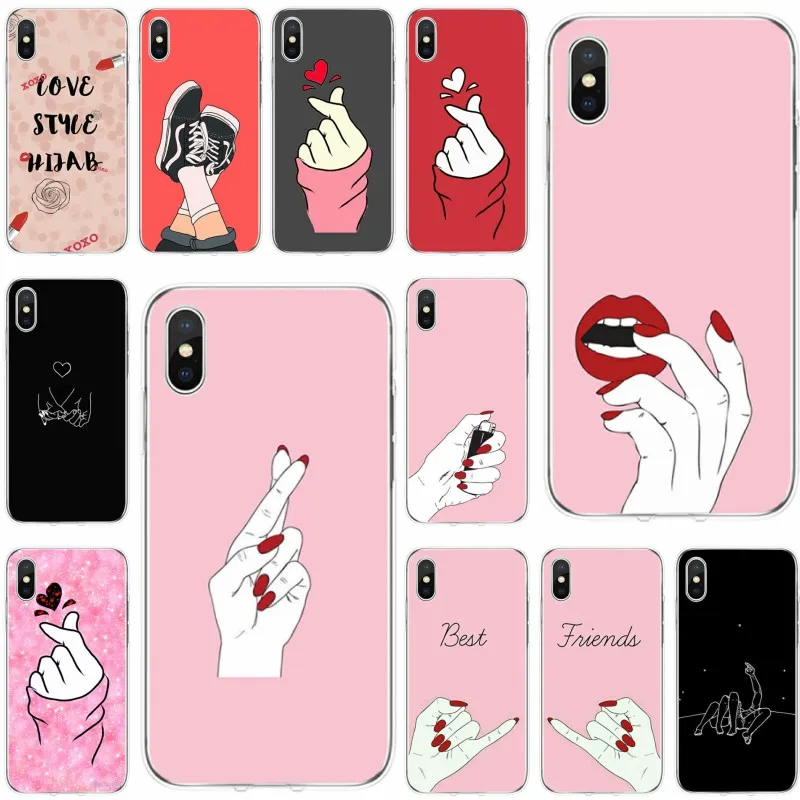 

Best Friend Girlfriend Boyfriend Shopping girl Soft Silicone TPU Phone Case For iPhone 5 5S 5C SE 6 6plus 7 8plus X XS XR XS Max