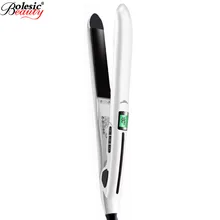 Прямая поставка светодиодный профессиональный электрический керамический паровой выпрямитель для волос щетка плоский утюг быстрый нагрев сухой/влажный