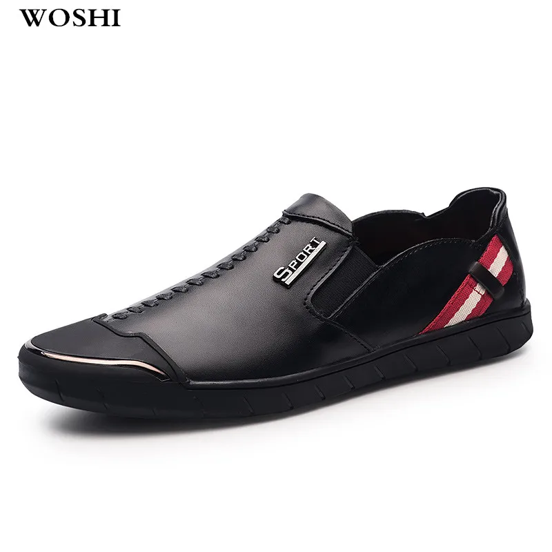 

design genuine leather men fashion shoes business slip on casual shoes breathable men loafers Flats moccasins Boat shoes k3