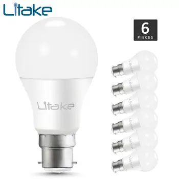 

Litake 6 Packed B22 Base LED Light Bulb Non-dimmable 100 Watt Equivalent(11W), CRI 80+ for Home Living Room Decoration