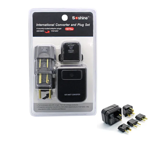 1 Kit Soshine International Converter And Plug Set Us Uk Eu Au 1 Kit Soshine International Converter And Plug Set Us Uk Eu Au Universal Adapter