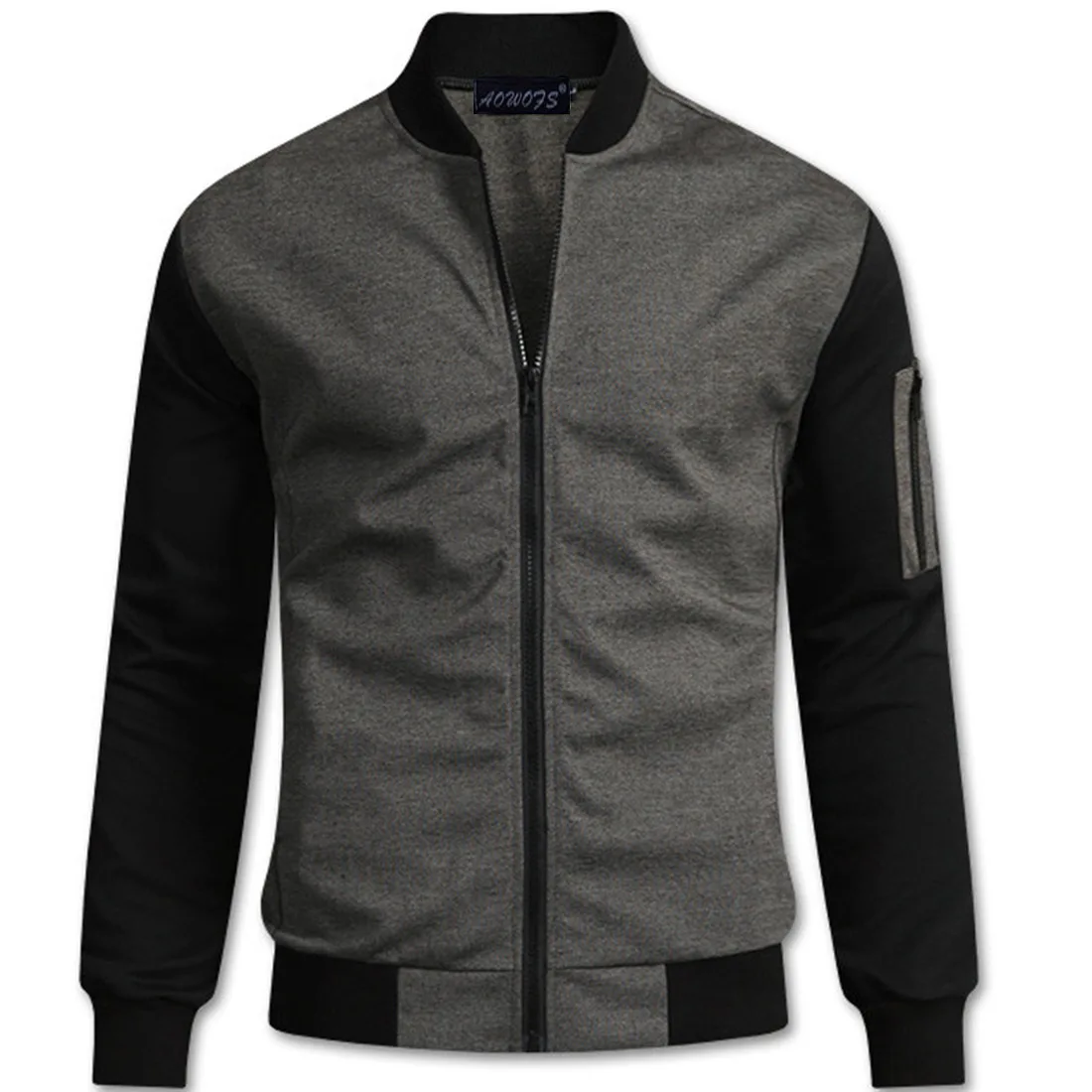 Streetwear Clothes 2018 Autumn Men Baseball Jacket Stand Collar Patchwork Ribbed Long Sleeve Casual Bomber Jackets for | Мужская одежда