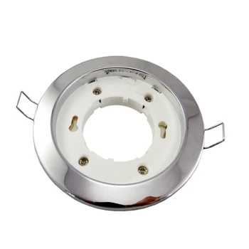 

8pcs/Lot Free Shipping Lamp Base Reccessed for GX53 Led or Halogen Downlight as Fixture White Chrome Color Body Indoor Lighting