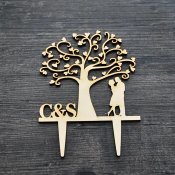 

Rustic Wedding Cake Topper - initials Cake Topper Mr and Mrs Wedding Cake Topper Cake Decor