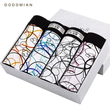 Мужские трусы Хлопок Молодых Людей 4 шт/упак Мужские Боксеры Большие Размеры Круглый Цветочный Набивной Боксер Мужское Нижнее Белье L XL XXL XXXL