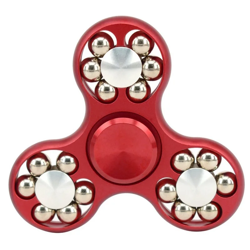 18 Beads Aluminium Alloy Fidget Spinner Metal High Speed Hand Spiner Top Spinning Anti Stress Decompression Handspinner Tri EDC