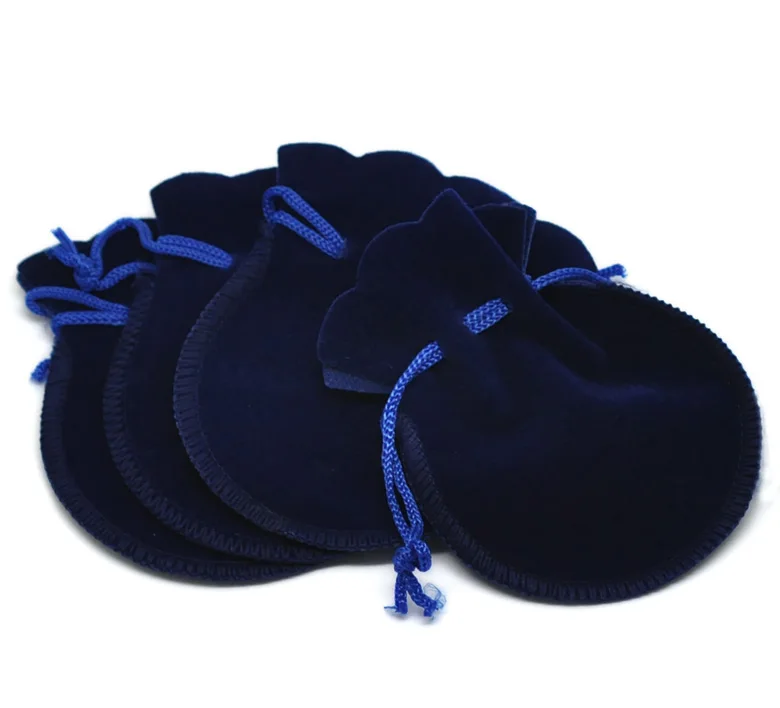 Вельветовые бархатные сумки темно синего цвета 9 см x 7 5 (3 4/8 &quotx3&quot) 2 шт.|bag bottle|bag