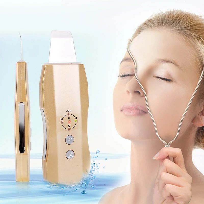 TOP BEAUTY Ultrasonic Skin Scrubber Facial Skin Cleansing Machine Anion Ultrasound Peeling Massager Face Care SPA Instrument