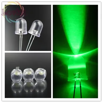 

50pcs LED 10mm Green Ultra Bright 30000MCD LED Lamp Light Bulb 10MM Round top Emitting Diodes Electronic Components Hot SALE
