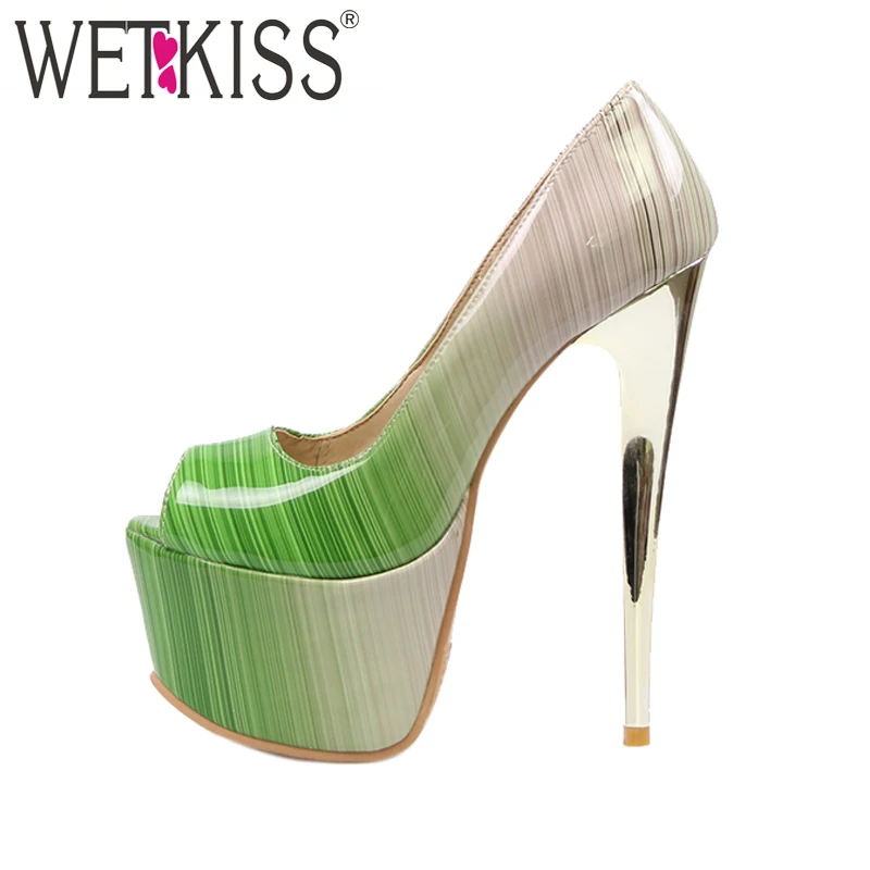 WETKISS Super Big Size 32-48 Extreme High Heels Women Pumps Sexy Peep toe Summer Shoes Woman Colored Party Thick Platform Pumps WETKISS Super Big Size 32-48 Extreme High Heels Women Pumps Sexy Peep toe Summer Shoes Woman Colored Party Thick Platform Pumps