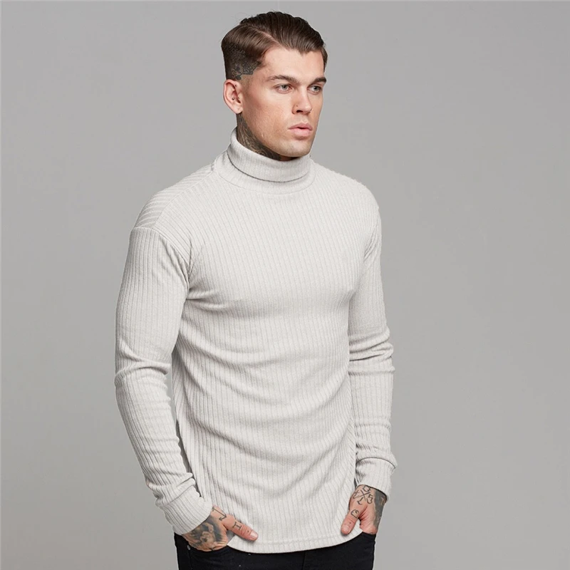Najtaniej Moda zimowy ciepły Sweter mężczyźni golf męskie swetry Slim dopasowany Sweter mężczyźni klasyczny Sweter mężczyźni dzianina Pull Homme