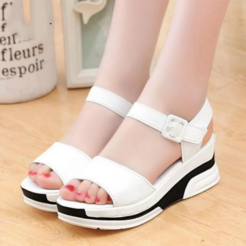 

Summer Shoes Woman Platform Sandals Women Soft Leather Casual Open Toe Gladiator Wedges Trifle Mujer Women Shoes