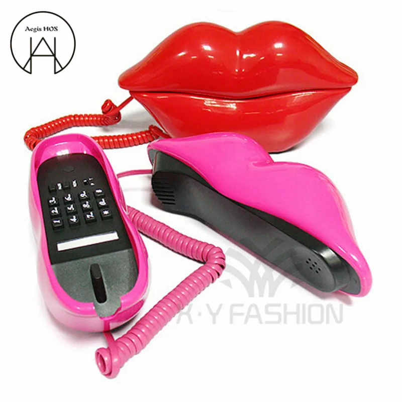 

Red personalized phone lips landline fashion home decoration children's room phone creative holiday gift length 22CM