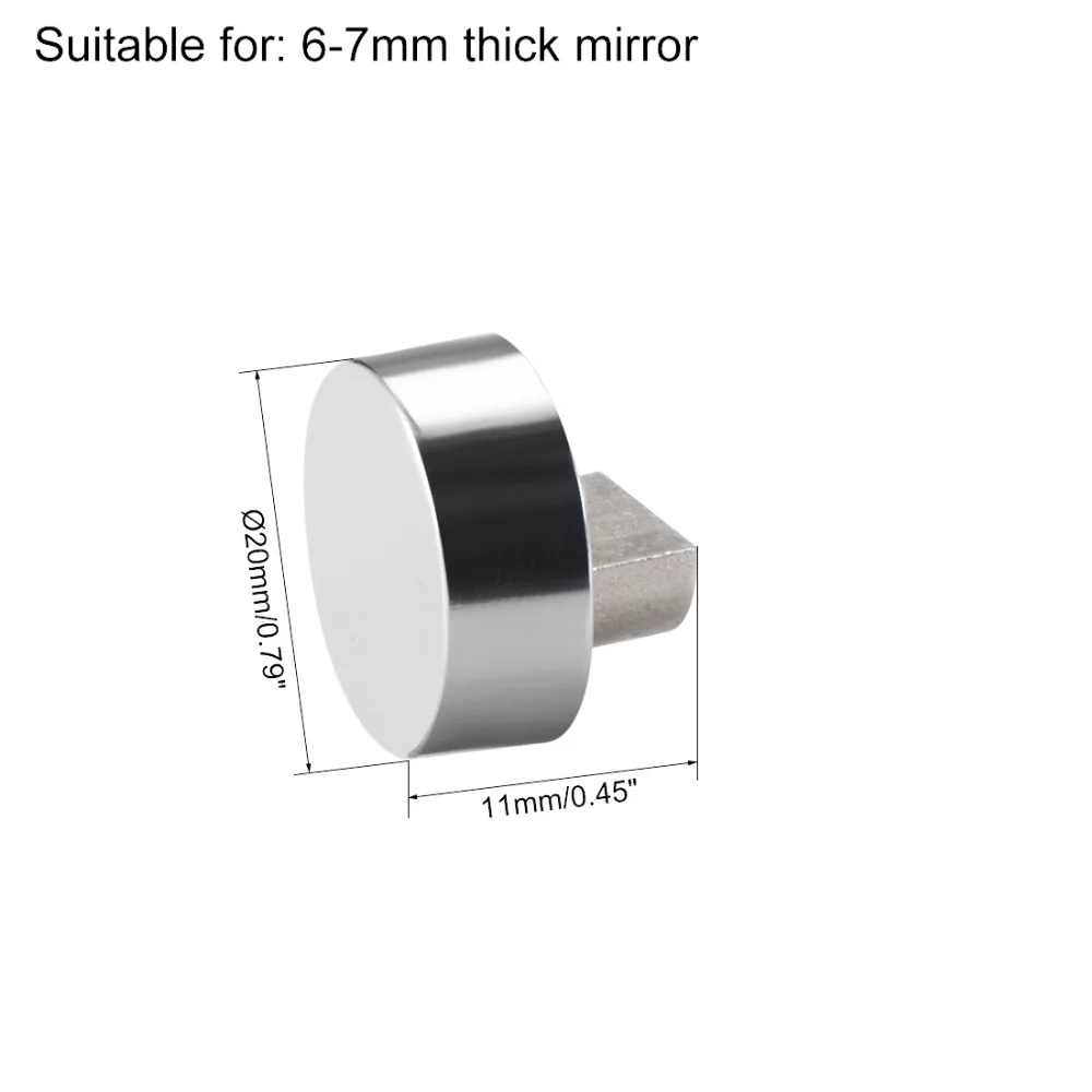 Uxcell 4 шт. высокое качество круглые стеклянные зажимы зеркальные клипсы держатель для 3-5 мм 6-7 мм толщиной зеркало яркий хром цинковый сплав