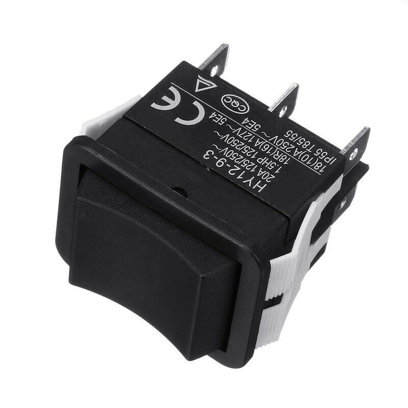 Mayitr 1pc ABS HY12-9-3 6 Pins Industrial Electric Rocker Switch 125/250V 18/20A Push Button Switch ON-OFF Power Switch