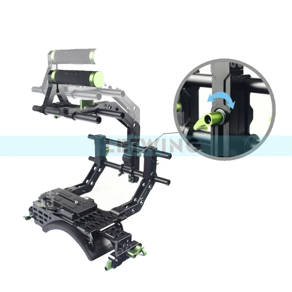 US $320.31 Lanparte Large Double C Arm CA02 CShape Support Arm For 15mm Rod DSLR Video Support System