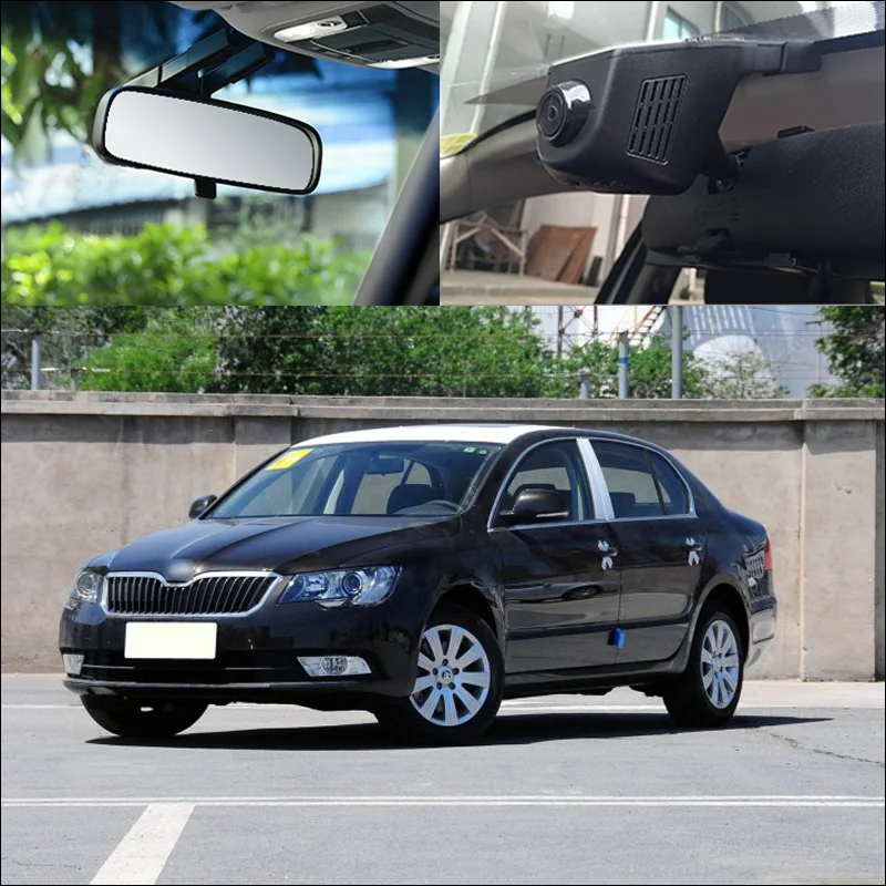 Видеорегистратор BigBigRoad для Skoda Superb Fabia Rapid Roomster Wifi FHD 1080P ночное видение |