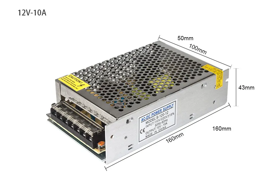 Светодиодный трансформатор 12 В постоянного тока, Светодиодный драйвер для светодиодной ленты, импульсный источник питания 15 Вт 24 Вт 60 Вт 100 Вт 120 Вт 180 Вт 240 Вт
