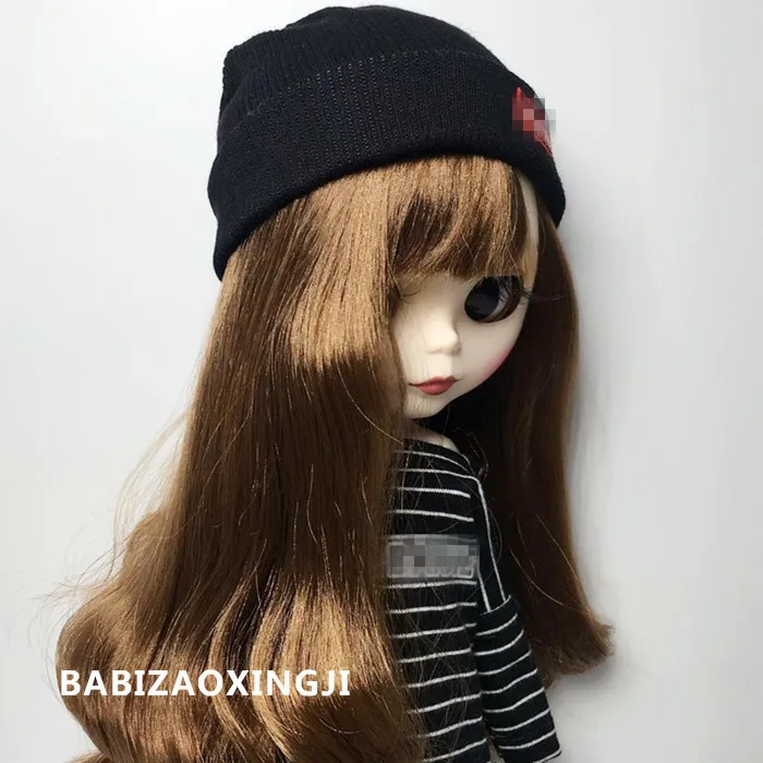 1/6 модная кукольная шляпа для куклы Blyth, Одежда для куклы, Повседневная вязаная шапка для пуллипа 30 см, кукольные аксессуары