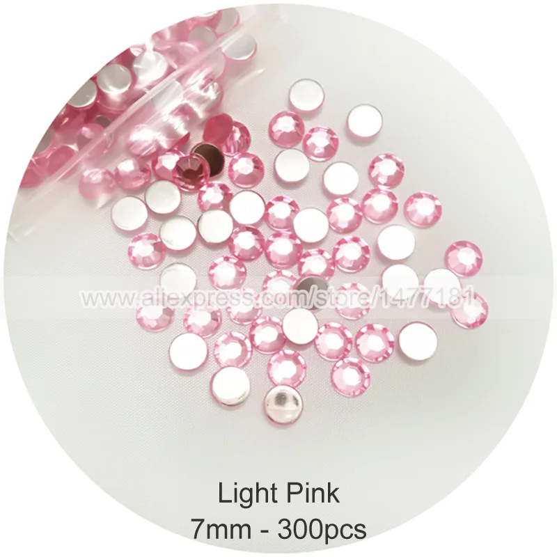 4, 5, 6, 7, 8, 10 мм, акриловые стразы светильник, розовый, с плоской задней частью, круглые стразы, драгоценные камни, BeadsTable, конфетти, сделай сам, украшения из бисера