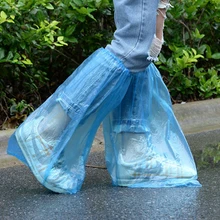 5 paires En Plastique Jetable Couvre-chaussures de Pluie Imperméable de Haute Qualité Épais Haut de gamme Anti-dérapant Étanche À La Pluie Couvre-chaussures(China)