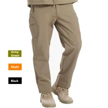 Зимние тактические военные камуфляжные штаны из мягкой кожи акулы, мужские ветрозащитные водонепроницаемые теплые камуфляжные штаны из флиса для пейнтбола