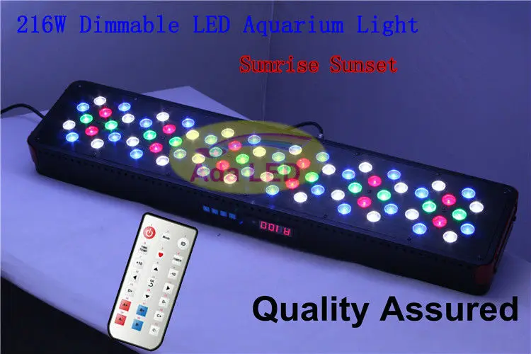 

Auto Dimmable Led Coral Reef Aquarium Light 216W Artemis 72x3W Remote Control + Fan Control + Temperature Control + Lens Design