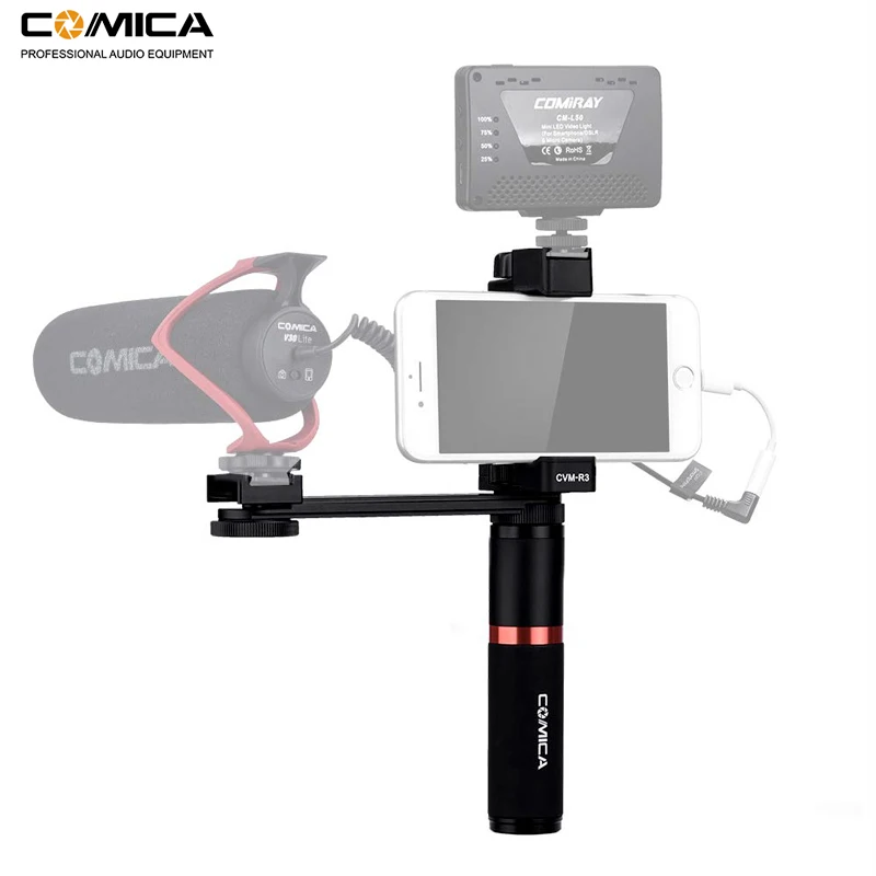 Comica CVM-R3 смартфон видео Риг рукоятка стабилизатор комплект для iPhone X 8 7 6s Plus для samsung huawei и т. Д