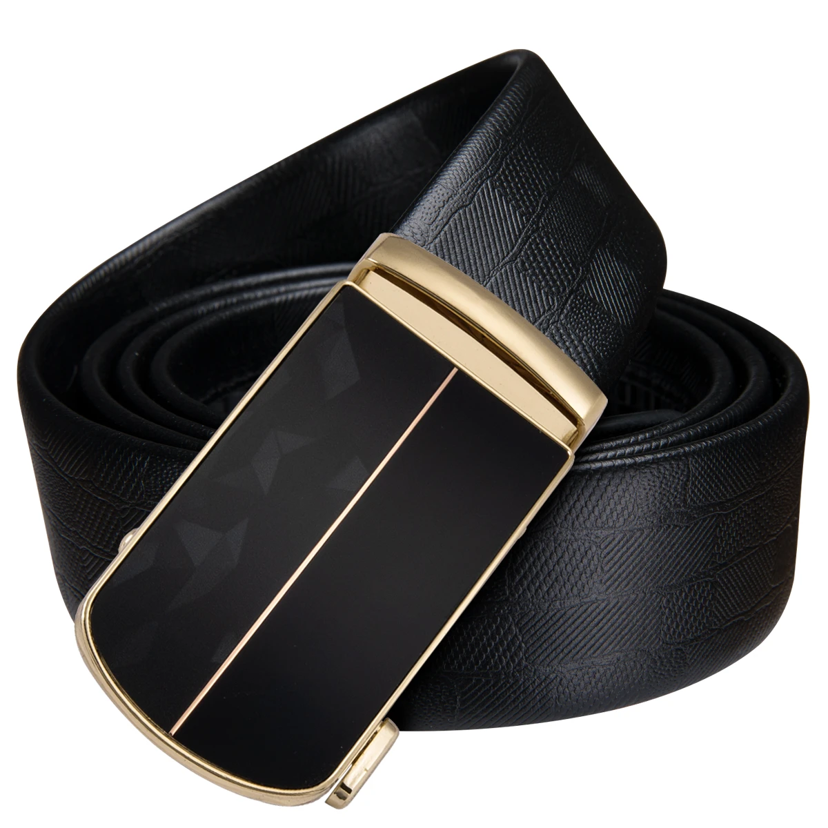 Cinturón De Hombre Hi-tie Cinturón De Negocios Negro Estilo Cinturón De Hombre Hi-tie Cinturón De Negocios Negro Estilo