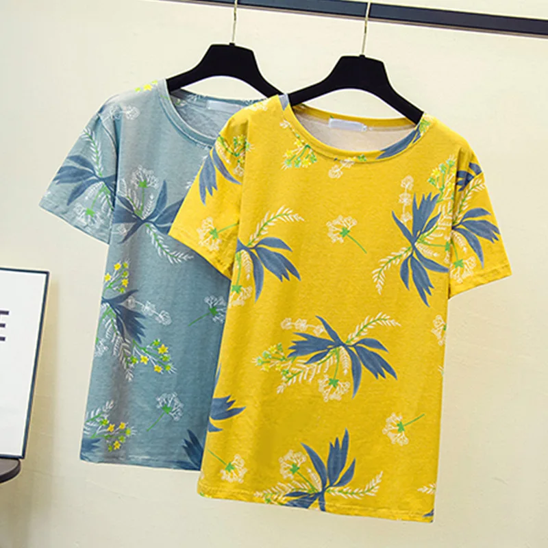 

ZXQJ Round-collar short-sleeved T-shirt for girls in the summer of 2019 womens clothing plus size women harajuku ulzzang