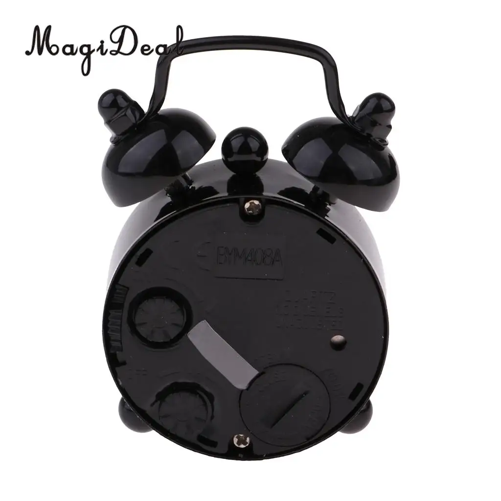2Pcs 1:6 Dollhouse Miniature Living Room Vintage Metal Alarm Clock Model Toy