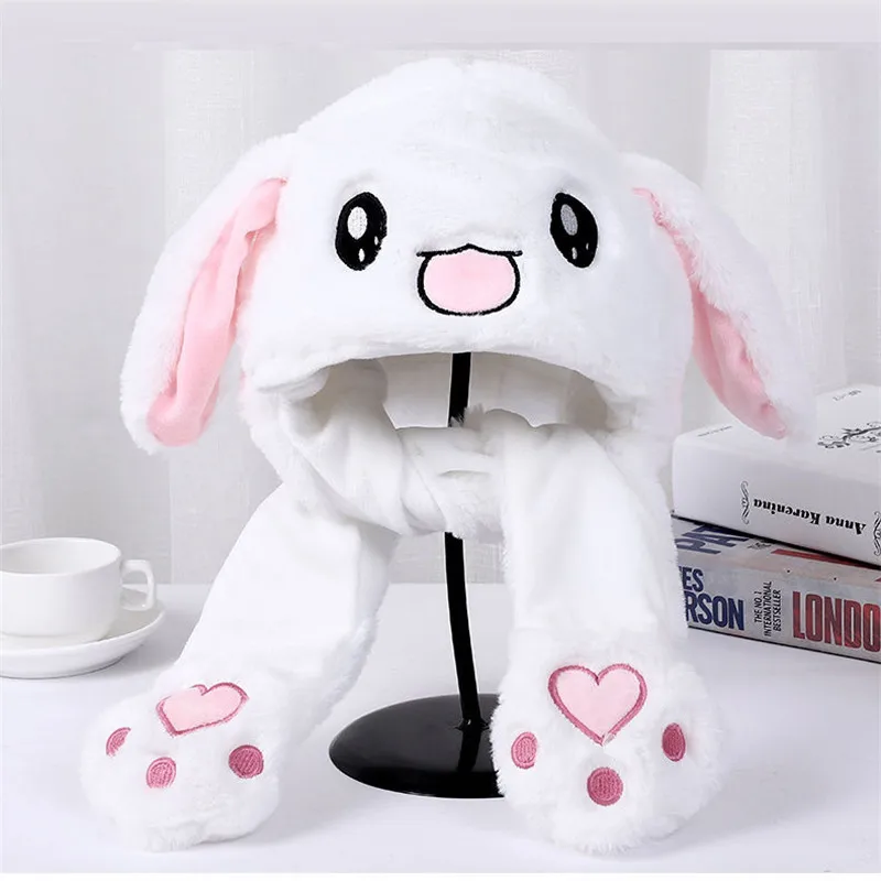 

Douyin Plush Moving Rabbit Ears Hat Hand Pinching Ear To Move Vertical Ears Cap Kids Gilrs Women Party Stage Performance Gifts