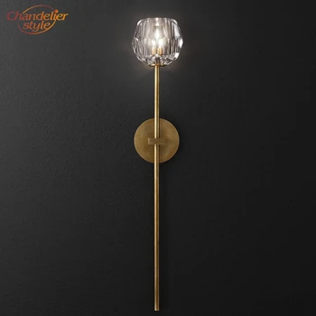 

Modern Crystal Wall Lamp Retro Nordic Cristal Wall Sconce Light Rustic Wall Lighting for Home Bed Room Restaurant Decoration