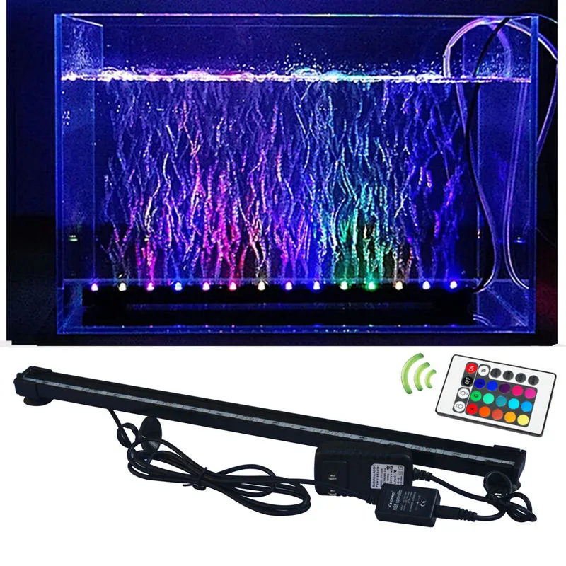 

6W 18led RGB AC100-240V Fish Tank Plant Aquarium Led light Underwater Bubble Light Lamp With Remote aquarium led lighting