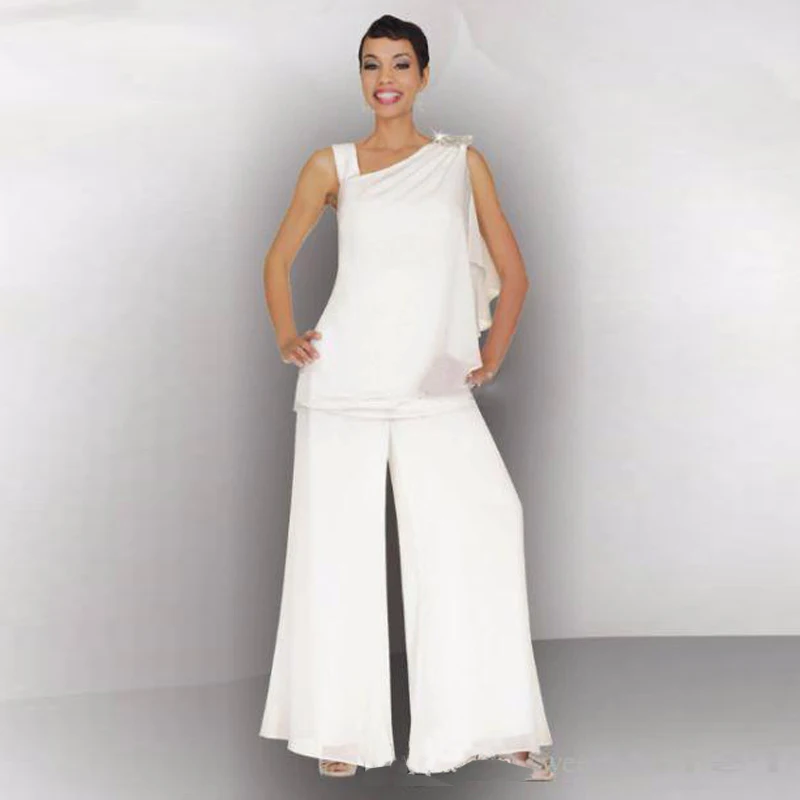 white dress pants suit