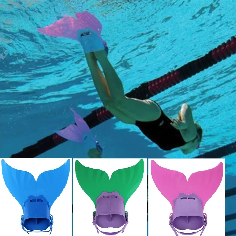 

Kids Children Swimming Beginner Fins Mermaid Swim Fin Diving Swimming Foot Flipper Training Shoes Tail Diving Feet Tail Monofin