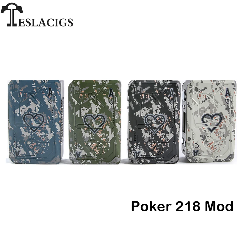 

Original Tesla Poker 218 TC Mod Poker Box Mod Vape 218W Support Tallica Mini/Resin Tank Teslacigs Electronic Cigarette Vaporizer