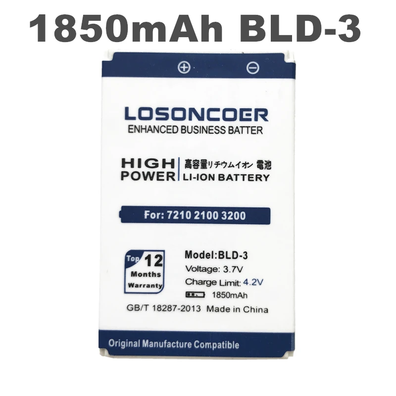 Аккумулятор LOSONCOER 1850 мАч BLD 3 для Nokia 7210 2100 6220 6610 3300 I6260 7250 6200 6610i 7250i батарея сотового