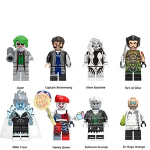100 шт./лот Серебряный Banshee Харли Квинн убийца Фрост Соломон Гранди Капитан Бумеранг строительные блоки детские подарки игрушки