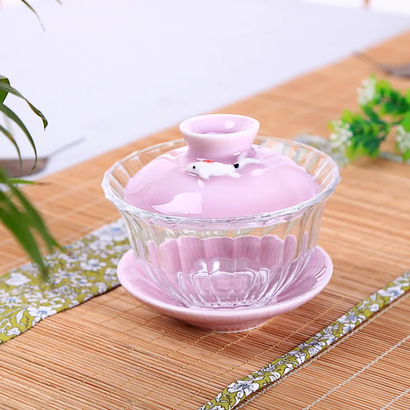 Прозрачная стеклянная чашка Moylor керамическая чаша Gaiwan Celadon стандартная чайная