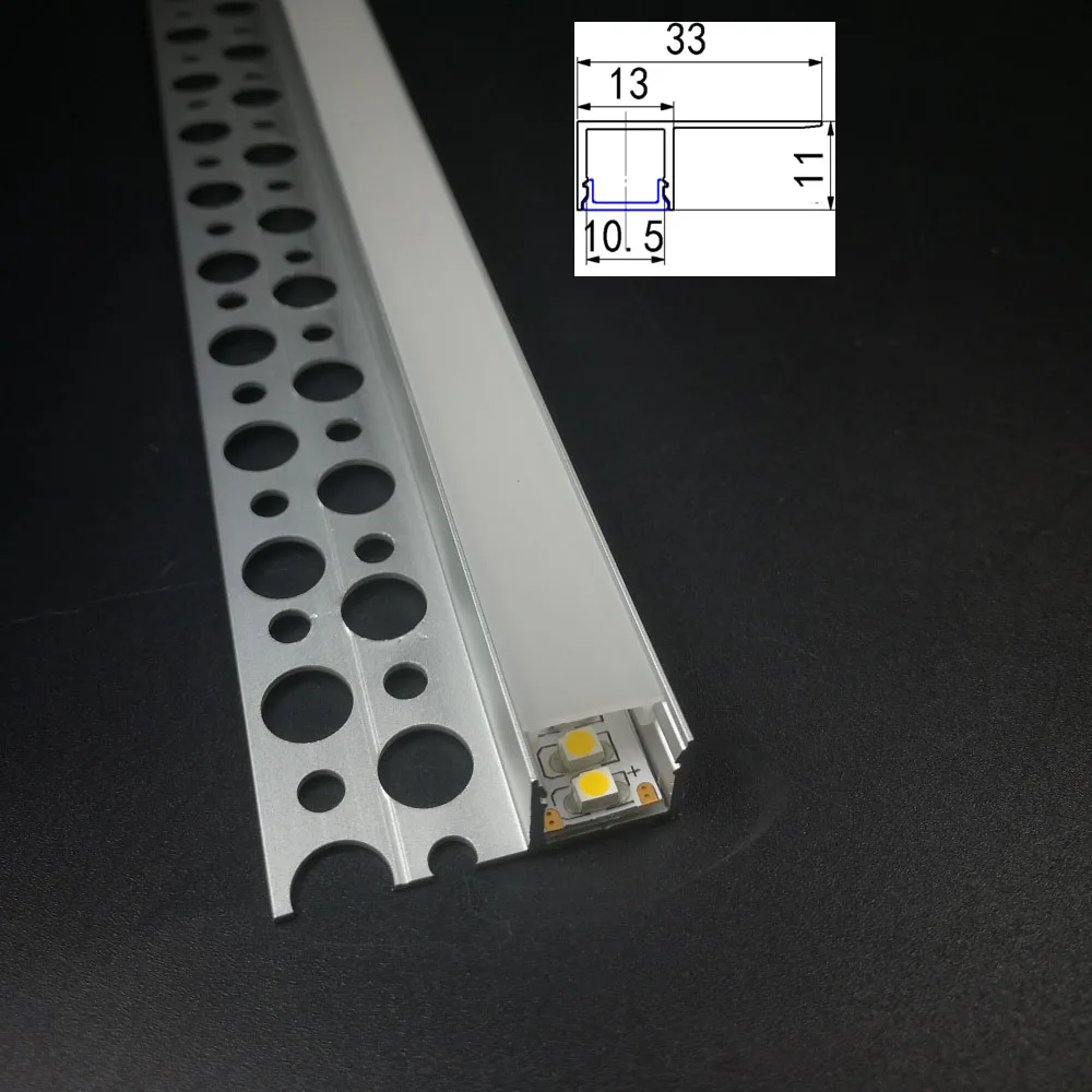 33*11 мм без триммера гипсовый светодиодный Гипсокартон Профиль для 10 мм светодиодные ленты светильник SDW056