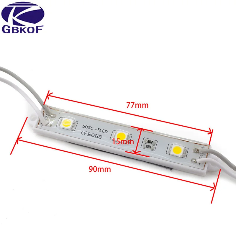Светодиодный модуль 5050 3 светодиодный DC12V водонепроницаемый рекламный дизайн светодиодный модуль белый RGB цвет супер яркое освещение 10 шт./лот